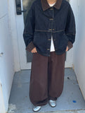 Bevron Cotton Balloon Wide Pants