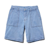 Wedge denim short pants