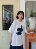 Imilve Dot Embroidery Over Short Sleeve Tee