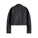 Minimal Crop Vegan Leather Jacket