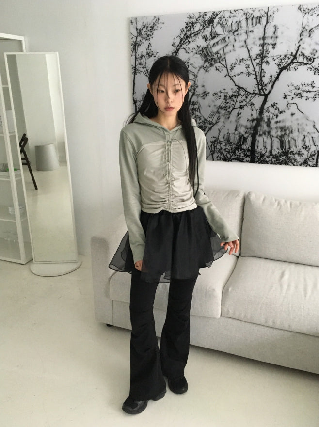 【WONDER WONDER】Weil Organza Layered Flared Mini Skirt Weil Organza Layered Flared Mini Skirt - WONDER WONDER