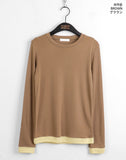 Arts Color Matching Layered All-in-one Crop Long Sleeve T-Shirt