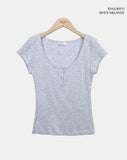 Houn Deep U-Neck Short Sleeve T-Shirt