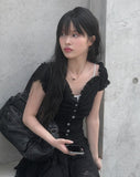 Shuri Puff Lace Short Sleeve Blouse
