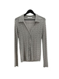 Lay See-through Embossed Lace Cardigan