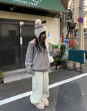 Glyn Wool Loose Fit V-Neck Raglan Long Knit