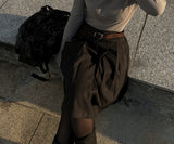 Long midi pleated skirt