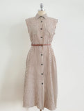Tenza Stripe Sleeveless Shirt One Piece (Belt Set)