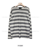 Shoulder snap stripe see-through tee