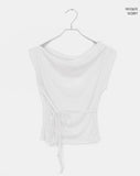 Hikin Unbalanced Off-shoulder Drape Shirring Strap Sleeveless