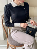 Tias Double Button Collar Knit