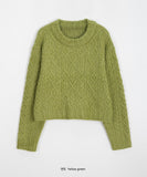 Tomin cashmere wool cable crop knit