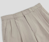 Fold Two Tuck Wide Slacks