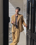 Contour two pintuck wide slacks