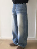 Jones Light Washing Denim Long Wide Pants