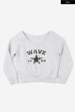 Star off-shoulder sweatshirt