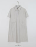 Tenmu Nylon Pocket Collar Shirt Midi One Piece