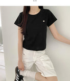 Pendant Crop Basic Short Sleeve T-Shirt
