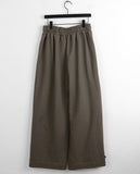 Mutal Roll-Up Button Shirring Slit Wide Training Pants