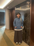 [BAONHAUS] Billtory Button Color Matching Two-tone Sweatshirt