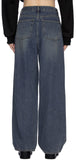 Double washing wide jeans