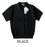 Pop-up open collar knit