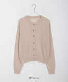 Item dot punching wool knit cardigan