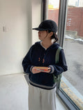 Chomin Half Open Waffle Wool Hood Knit