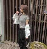 Four-Season Folding Volume Fit Wide Banding Pants
