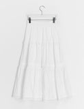 Vein Lace Banding Long Skirt