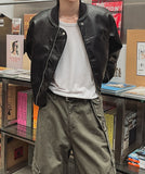 With Biker Leather Jacket