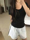 Boin Modal Slim U-Neck Slim Short Sleeve T-shirt
