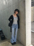 Roble Back Pocket Bootcut Washing Denim Pants