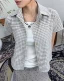 Monita Check Crop Shirt
