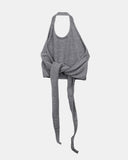 [Brushed Lining] Durin halter neck wrap layered sleeveless