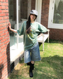 Kota Vintage Back Print Bermuda Denim Pants