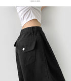 Folding Pin Tuck Back Pocket Bermuda Shorts Cotton Pants