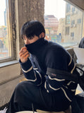 Overfit half zip-up knit