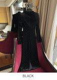 Older Cubic Bolero Velvet Long One Piece