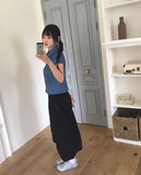 Rehue Check Shirring Banding Puff Short Sleeve Blouse