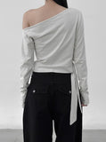 Erne One-Shoulder Knot T-Shirt