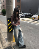 Keds Vintage Washing Wide Denim Pants
