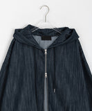 [unisex] Whatto Two Way Denim Over Hood Zip-up