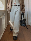 [U-BASIC] S/S White Cotton Wide Pants
