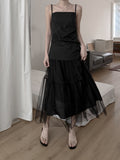 Rie Chiffon Layered Tulle Skirt