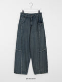 Ioki Banding Cut Wide Denim Pants