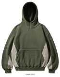 Divide neck up brushed hoodie