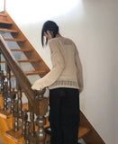 Ponce Punching Loose Fit Long Sleeve Long Knit