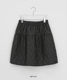 Homen Dot Padding Quilted Midi Skirt