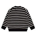 Fuzz Stripe Henley Neck Knit